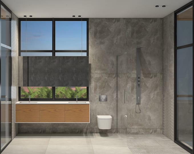 I will design a great and functional bathroom for you
