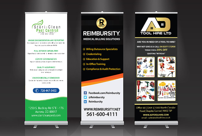 I will design an awesome roll up or exhibition banner