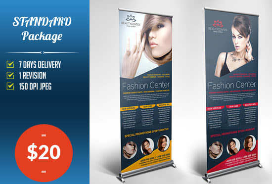 I will design an eye catching roll up,retractable,pop up banner or backdrop