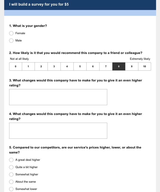 I will design an online survey using survey logic for your company