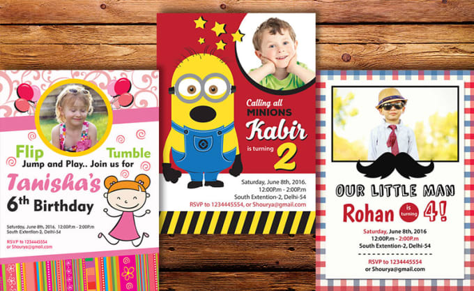 I will design birthday party banners or invitation for any event