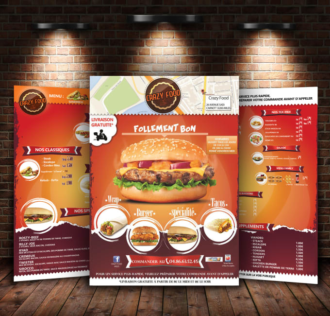 I will design food menu any kind of service menu or flyer menu