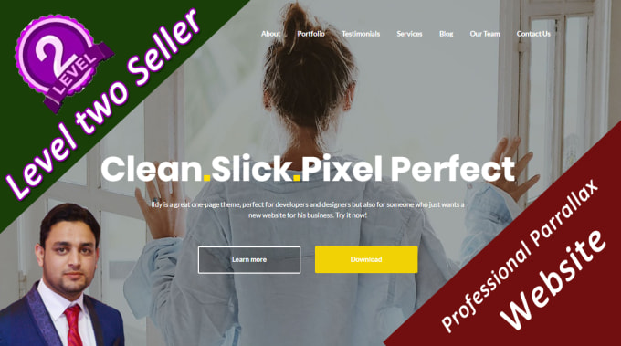 I will design one page professional parallax website in wordpress