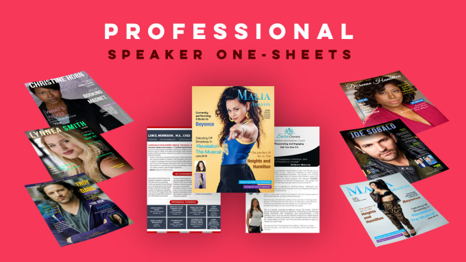 I will design professional speaker one sheet, sell sheet, press kit