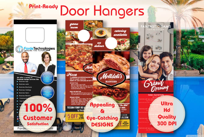 I will design stunning double sided door hangers