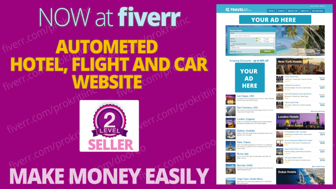 I will develop automated hotel flight booking site