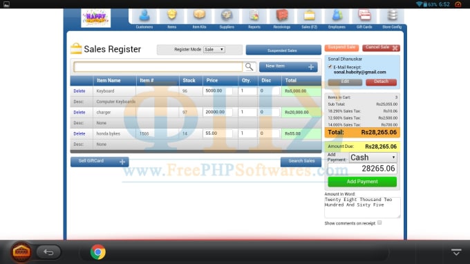 I will do billing and inventory pos software in php