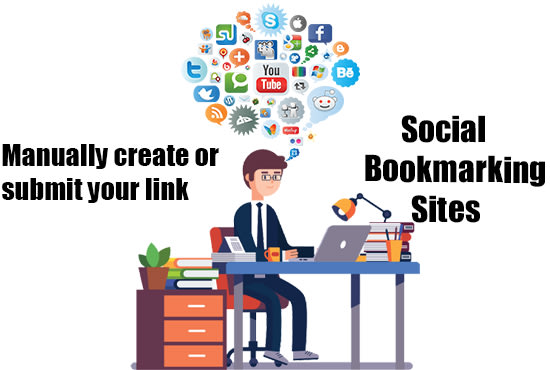 I will do manually create or submit your link on 50 social bookmarking sites