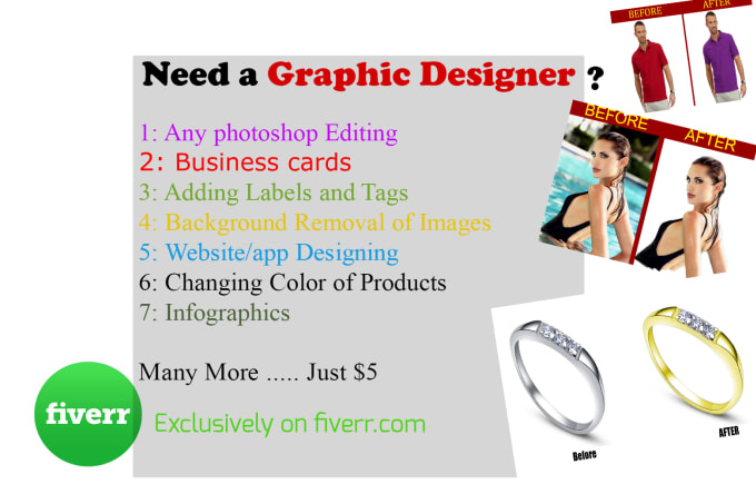 I will do professional graphic designing and of any kind