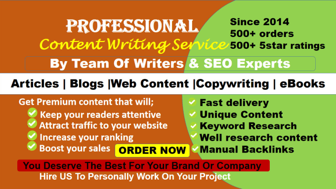 I will do seo article writing, blog writing, website content, ebook writing