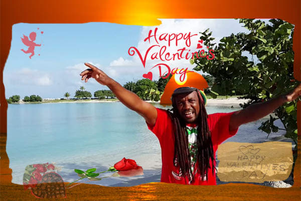 I will do unique valentine day greetings from real jamaican beach