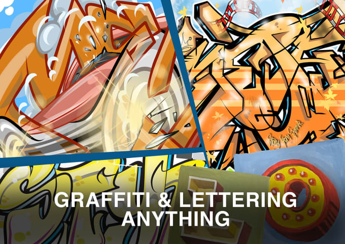 I will dope graffiti and lettering every words