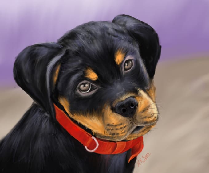 I will draw a digital portrait of human, pet or animal for you