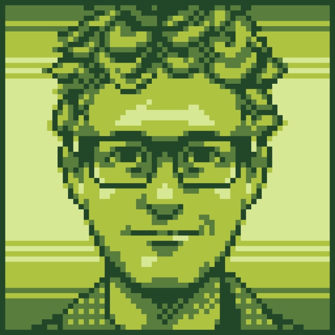 I will draw a portrait of you as a pixel art gameboy character