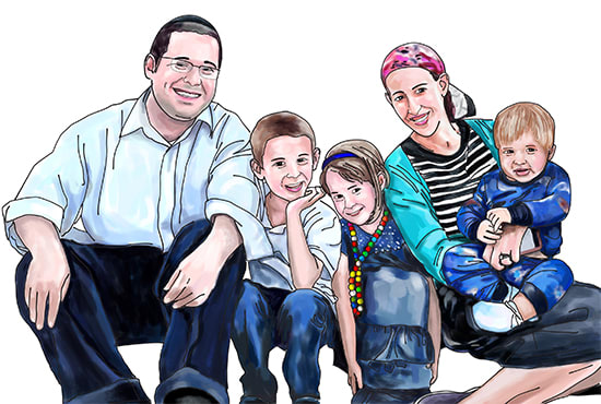 I will draw CARTOON version of your family