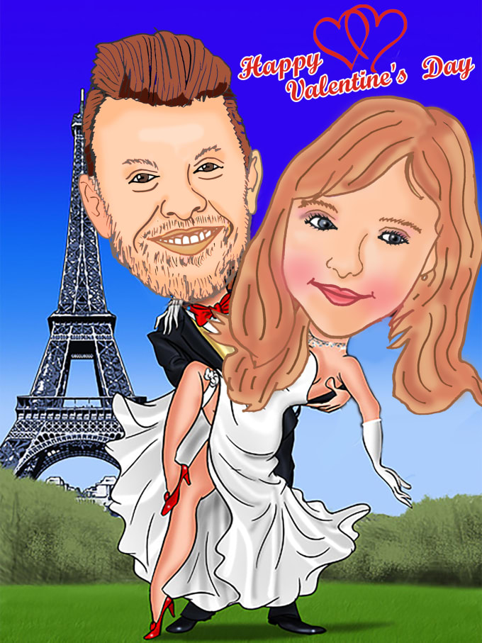 I will draw perfect valentines day gift caricature