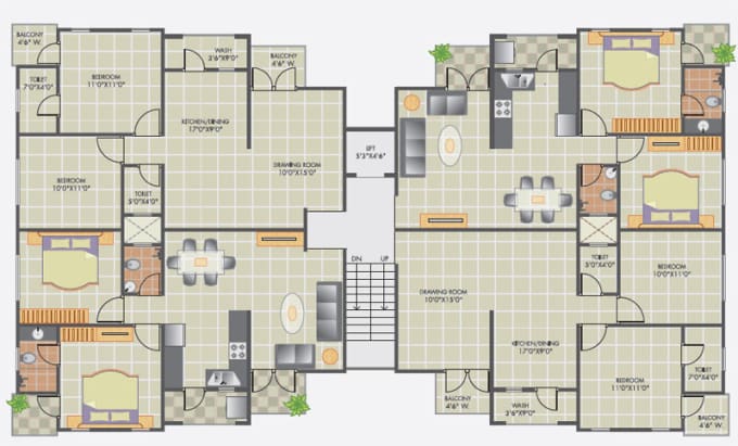 I will draw you floor plan and elevation with full of details