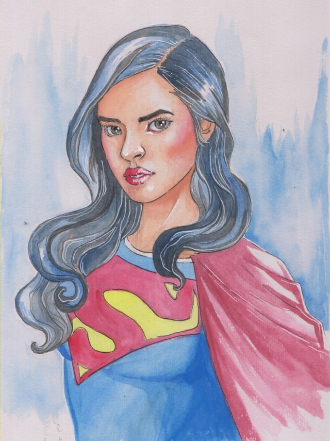 I will draw you superheroes related art in watercolor style