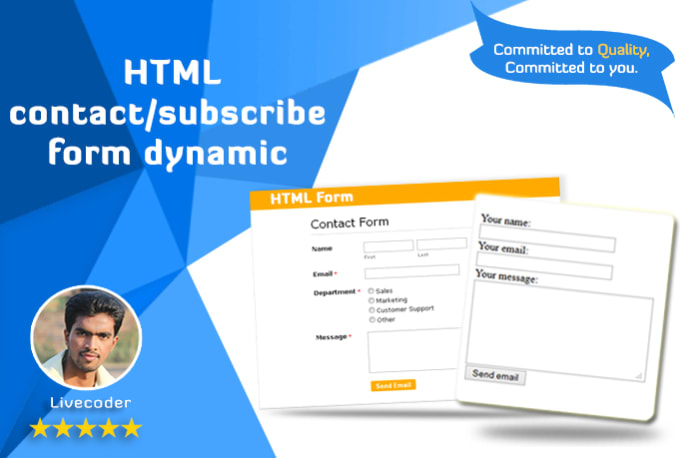 I will dynamic your HTML contact and subscribe form