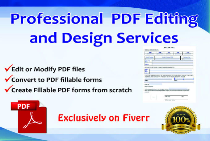 I will edit pdf, convert to or create fillable forms