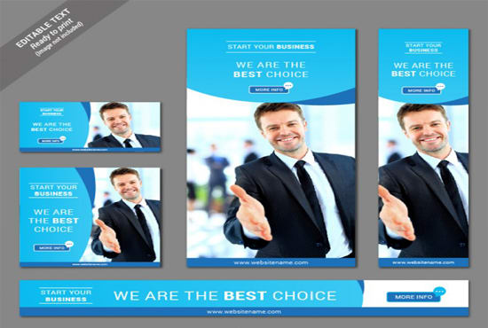 I will give you 3 size animated or html5 or static web banner,header,ad,cover