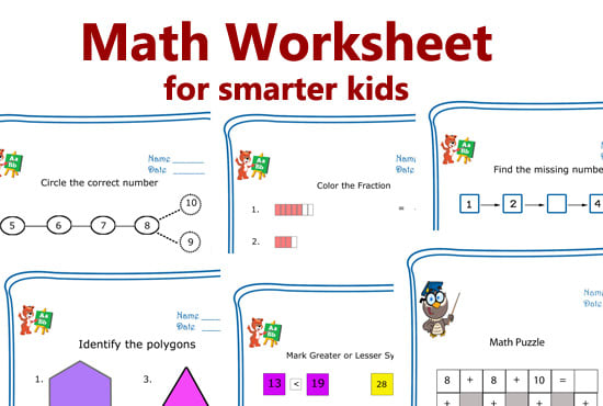 I will give you 400 math worksheets for kindergarten