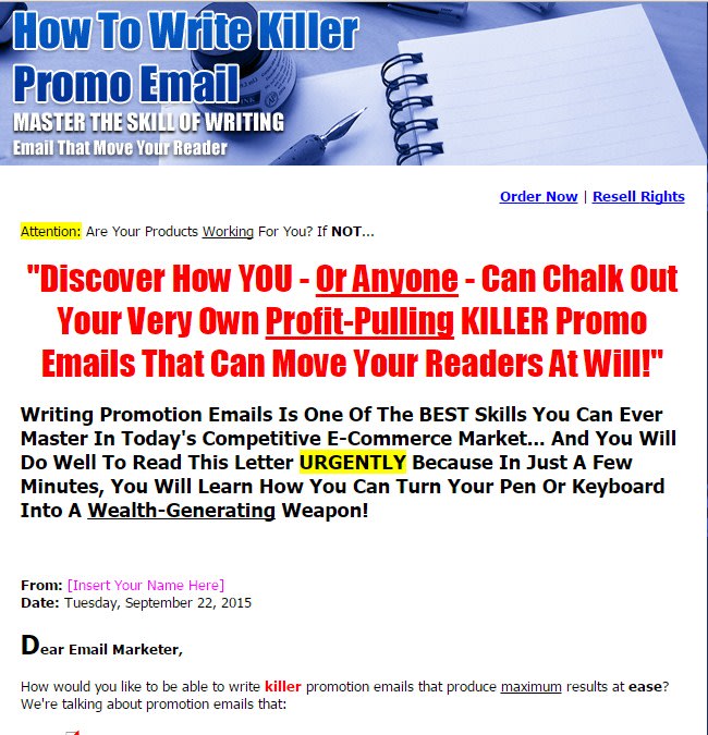 I will give you PRL Product on Writter Killer Promo Emails