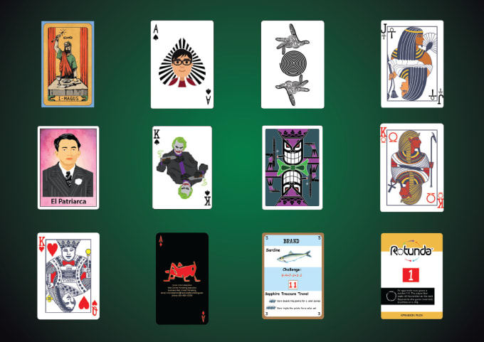 I will illustrate faces and back of playing cards