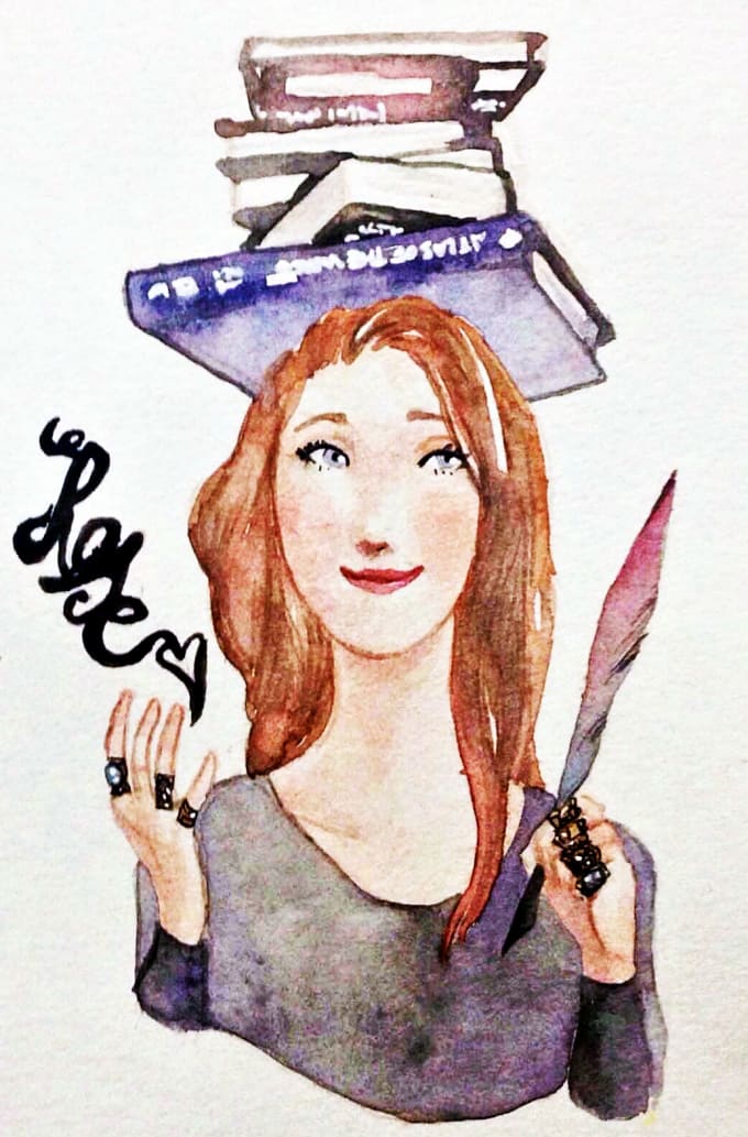 I will illustrate your character with watercolor