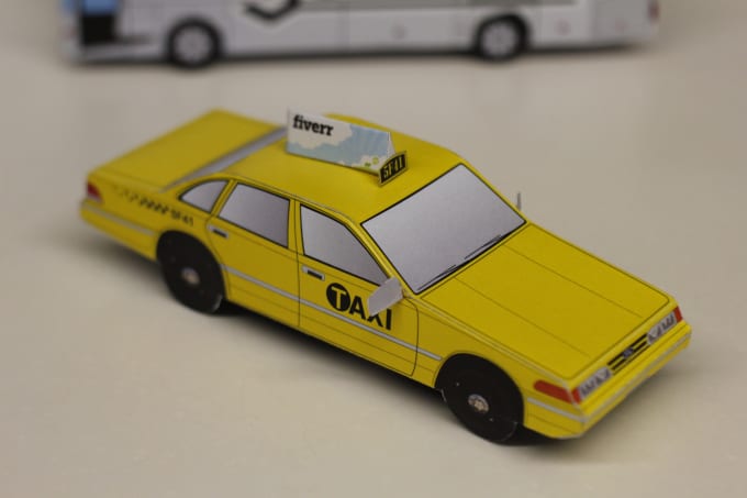 I will make a papercraft crown victoria taxi with your logo or image