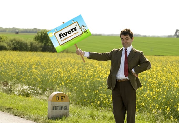 I will make Mr Bean hold your logo or text on a sign board
