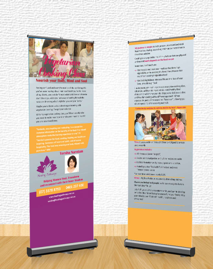 I will make you a roller banner and pull up banner