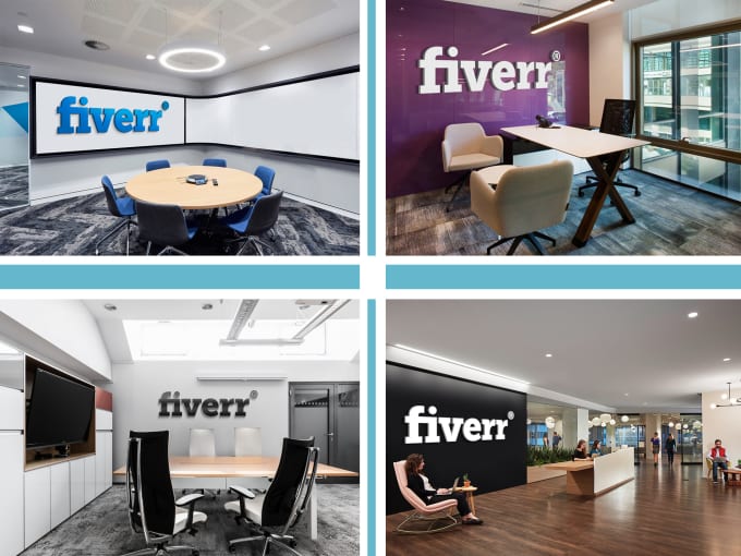 I will mockup your logo or artwork on 10 office interiors