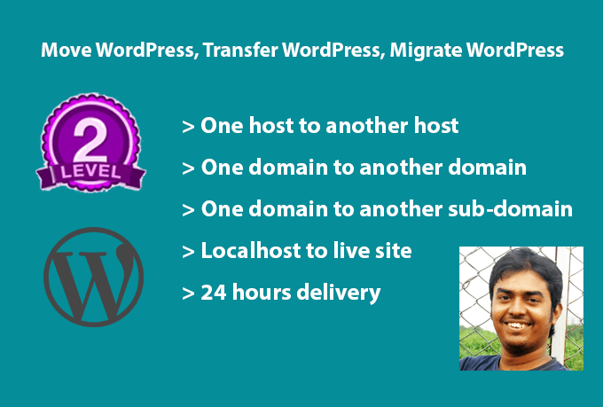 I will move wordpress, transfer wordpress, migrate wordpress