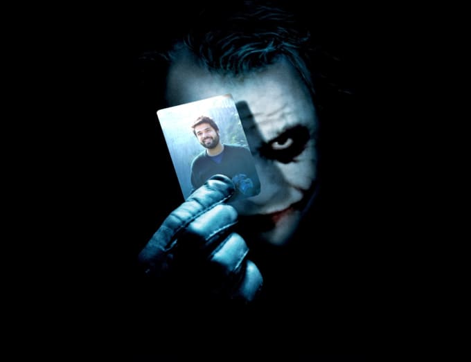 I will place your photograph in heath ledger joker card pose