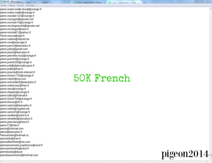 I will provide you 50K email lists french