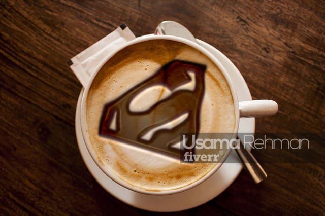 I will put your logo or text on 4 coffee cups