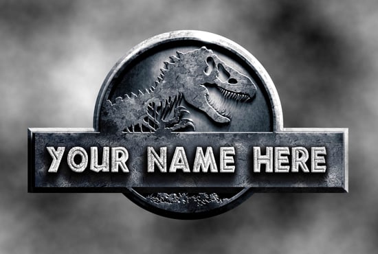 I will put your text or your name on jurassic world logo