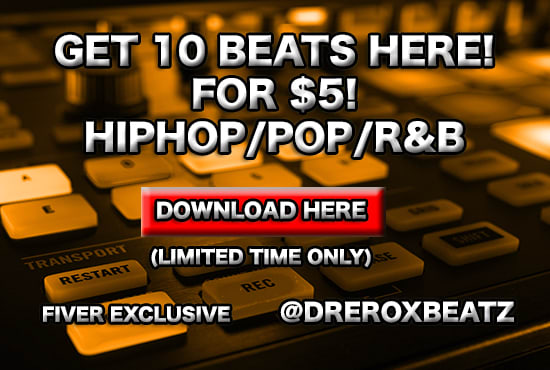 I will send 10 Hip Hop Pop and RnB beats to you for only 5 bucks