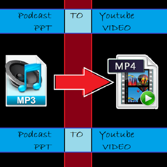 I will slideshow PPT to MP4, Podcast to YouTube, MP3 to MP4 fast