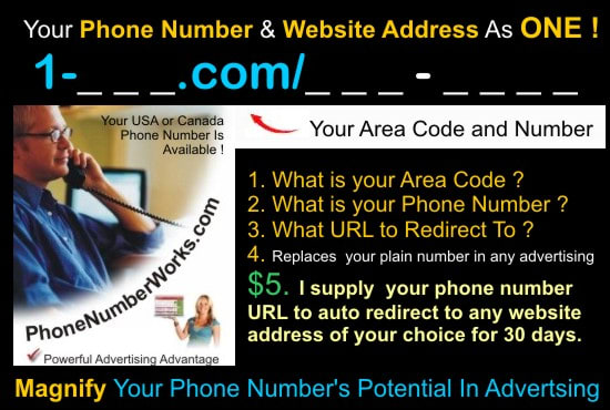 I will supply your phone number as a URL for 30 days