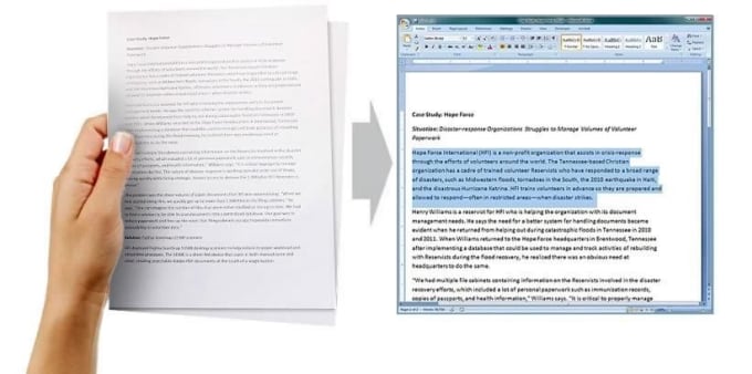 I will transcribe scanned jpg, pdf or audio to editable document