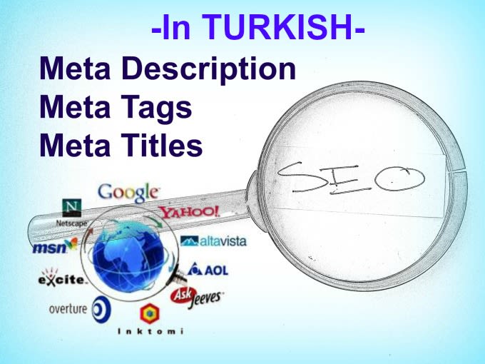 I will write 4 SEO turkish meta tags, descriptions, title