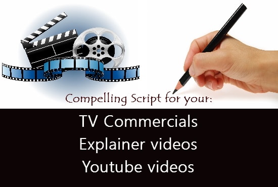 I will write an engaging script for your TV commercials and videos