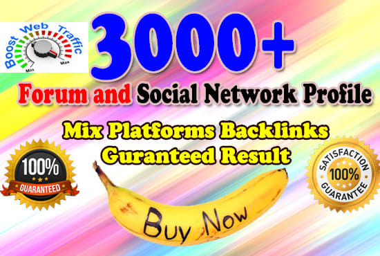 I will boost 3000 forum and social network mix backlinks