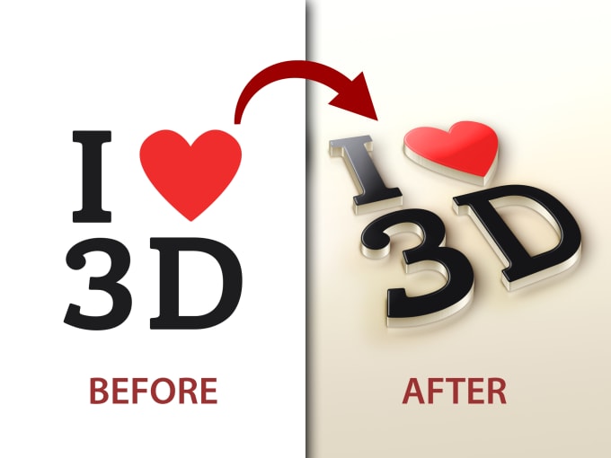 I will convert your 2d flat logo or text to 3d