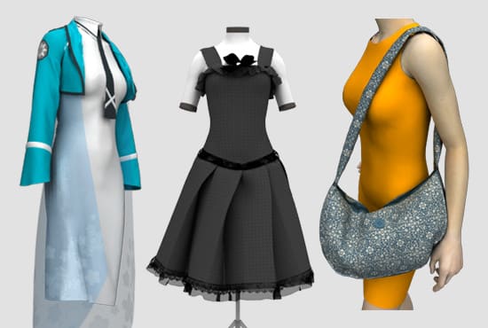 I will create 3d clothes for you