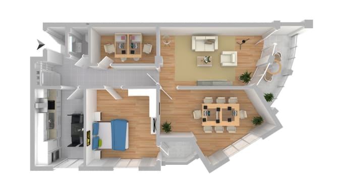 I will create 3d floor plan