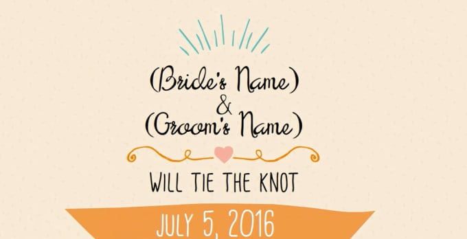 I will create a sweet wedding invitation or save the date video