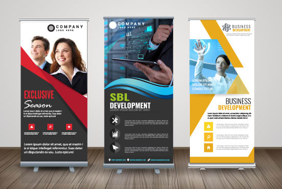 I will create exclusive roll up banner design 24 hrs